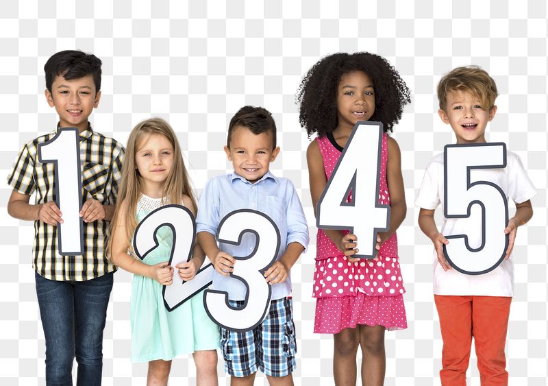 Kids holding numbers png sticker, | Free PNG - rawpixel