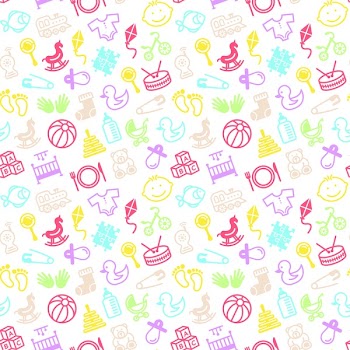 Kids icon seamless background pattern.