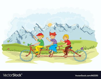 Kids on a bike vector image