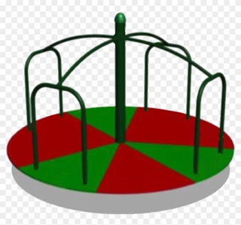 Kids On Playground Clipart Black And White Free - Playground Merry Go Round Clipart