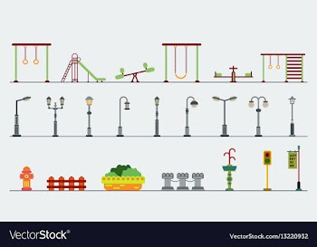 Kids playgroundkindergarten playground with vector image