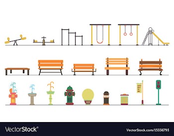 Kids playgroundkindergarten playground with vector image