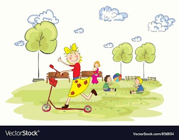 Kids playing in the park vector image