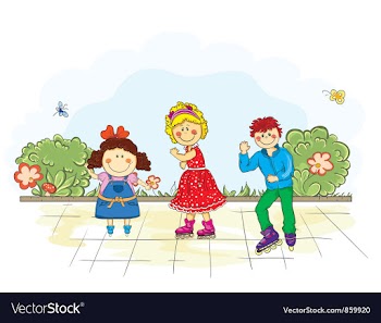 Kids playing in the park vector image