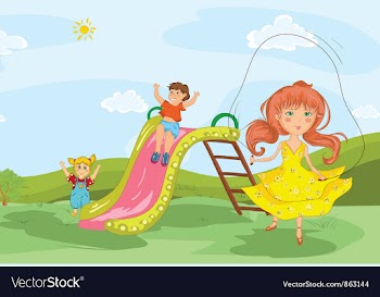 Kids playing in the park vector image