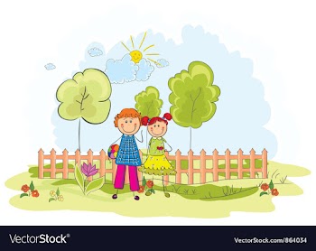 Kids playing in the park vector image