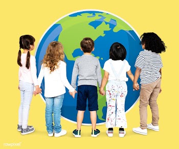 Kids protecting the environment | Free stock psd mockup - 503907