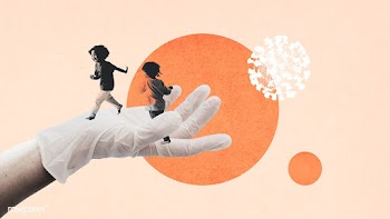 Kids running safely during coronavirus pandemic background | Free  illustration - 2315886