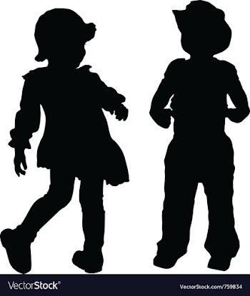  					Kids silhouettes vector image														