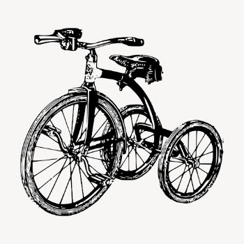 Kids tricycle clipart, vintage illustration | Free Vector - rawpixel