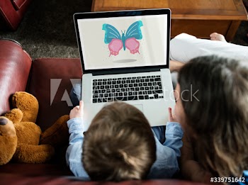 Kids using a lptop