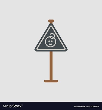 Kids warning road sign vector image