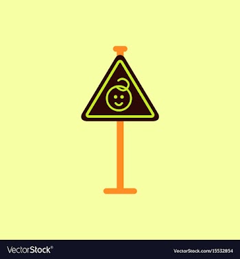 Kids warning road sign vector image