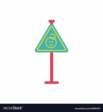 Kids warning road sign vector image