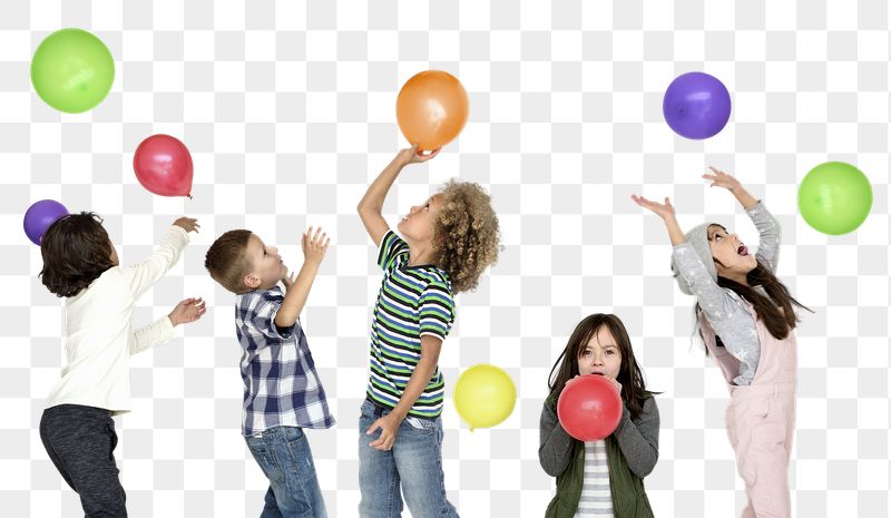 Kids with balloons png sticker, | Free PNG - rawpixel