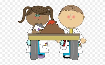 Kids With Volcano In Science Class - Science Class Clipart