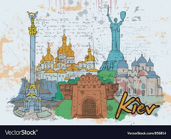 Kiev doodles vector image