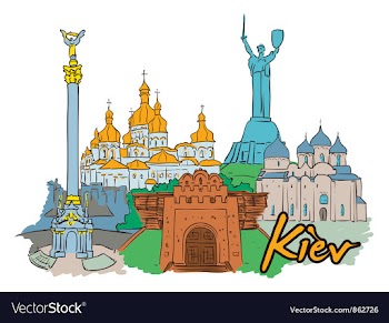 Kiev doodles vector image