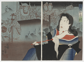 Kiku's Shadows (1860) print in high | Free Photo - rawpixel