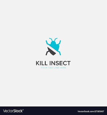 Kill insect logo with modern insecticide pest vector image
