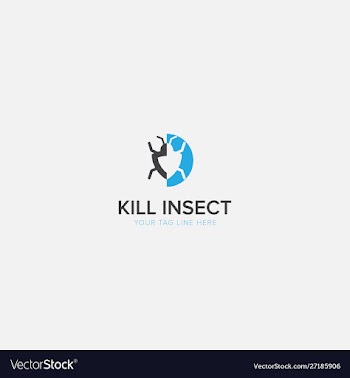 Kill insect logo with modern pesticide vector image