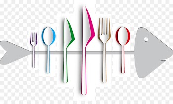 Kilted Lobster Restaurant Shellfish - Vector creative tableware fish bones 
