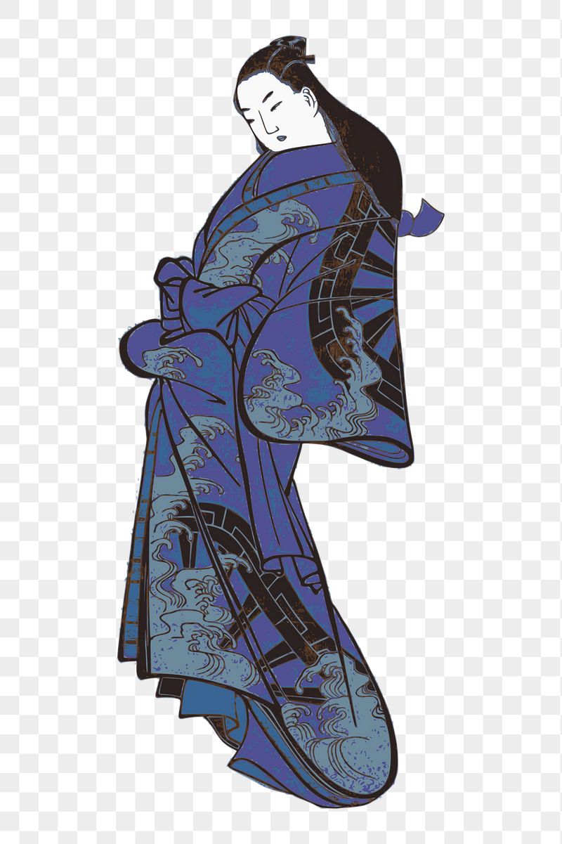 Kimono Girl png sticker illustration, | Free PNG - rawpixel