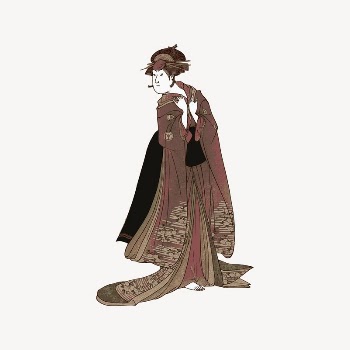 Kimono Lady collage element, drawing | Free Vector Illustration - rawpixel