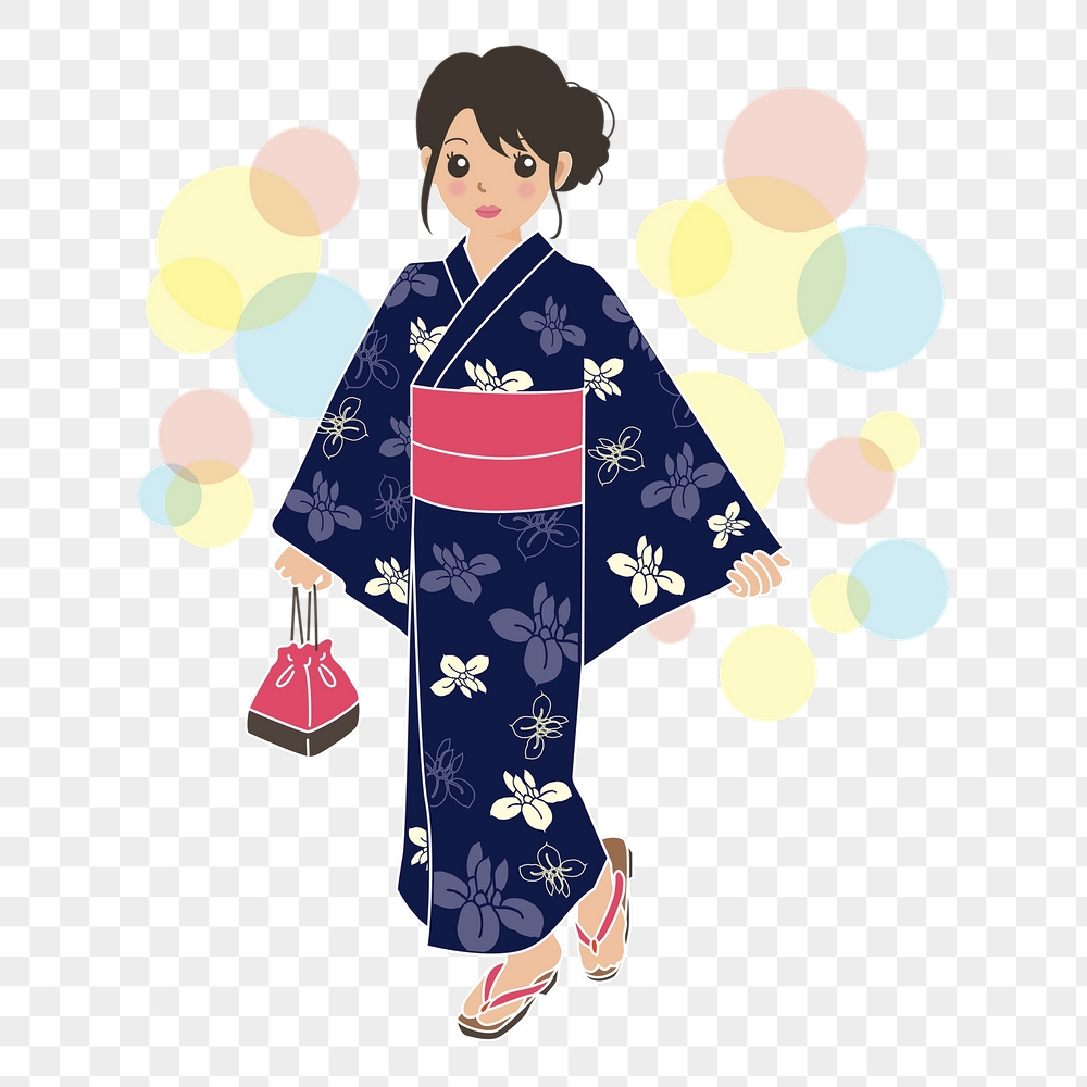 Kimono woman png sticker, Japanese | Free PNG - rawpixel