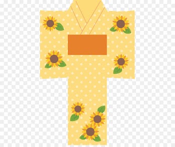 Kimono, Yukata, Public Domain, Yellow, Sunflower PNG