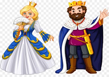 King Cartoon Queen regnant Illustration - Vector hand painted king and queen 