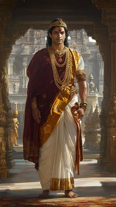 King Chandrasen of Ujjain in Traditional Indian Royal Attire King Chandrasen of Ujjain in Traditional Indian Royal Attire