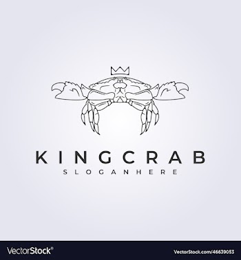king crab with crown logo line art