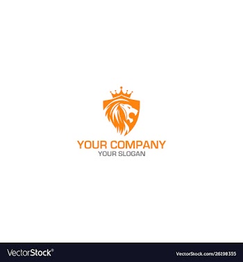 King lion shield logo design vector image