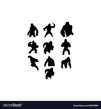 kingkong set silhouette simple design