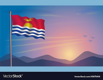 kiribati flag in the morning sun