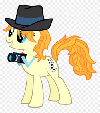 Kishmond, Camera, Hat, Press Pass, Safe, Simple Background, - Mlp Pony With Camera