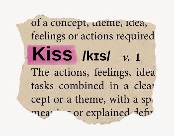 Kiss ripped dictionary, editable word | Free PSD - rawpixel