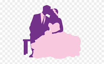 Kissing Clipart Purple - Wedding