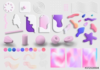 Kit artistico 3D leggero e surreale