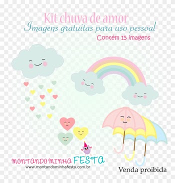 Kit Digital Chuva De Amor Montando - Chuvinha De Amor Para Imprimir