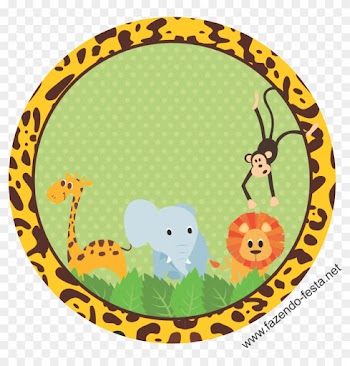 Kit Festa Safari Adesivo Sacolinha - Baby Shower Safari Png