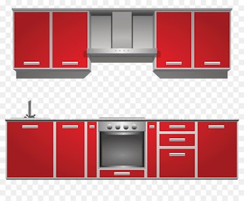 Kitchen cabinet Table Furniture Shelf - Red modern minimalist kitchen 