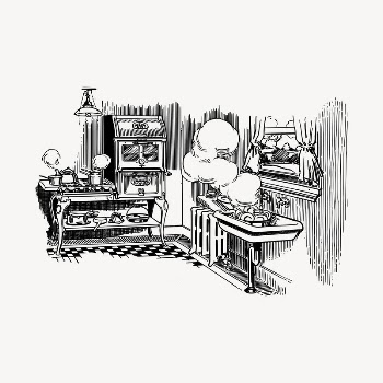 Kitchen  clipart, vintage hand | Free Vector - rawpixel