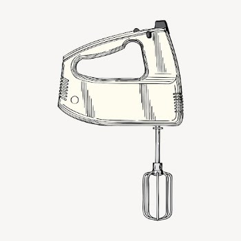 Kitchen hand mixer drawing, illustration | Free PSD - rawpixel
