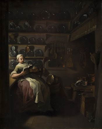 Kitchen interior with reading girl | Free Photo - rawpixel