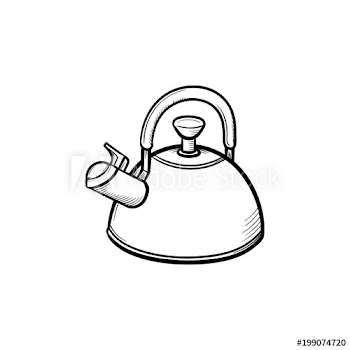 Kitchen kettle hand drawn outline doodle icon