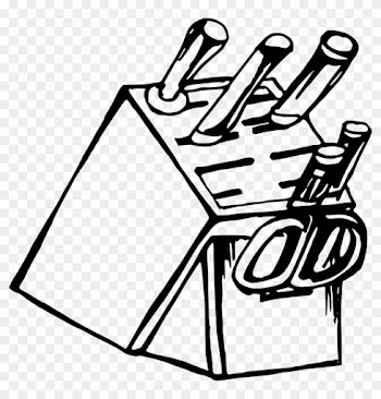 Kitchen Knife Chefs Knife Clip Art - Set Of Knives Clip Art