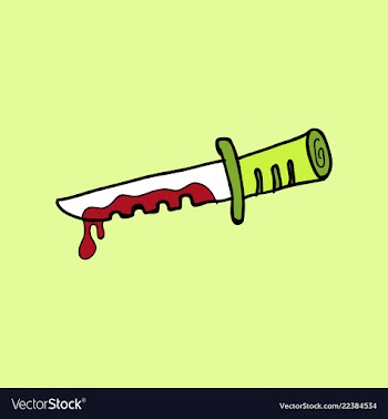 Kitchen knife murder weapon crime and murder vector image