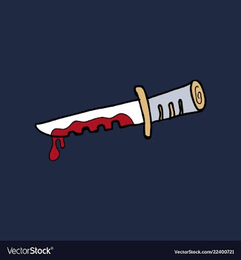 Kitchen knife murder weapon crime and murder vector image